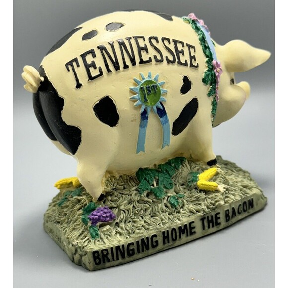Tennessee Pig Piggy Bank Bringing Home The Bacon Blue Ribbon 1st Mc Art Co Farm - Picture 3 of 16